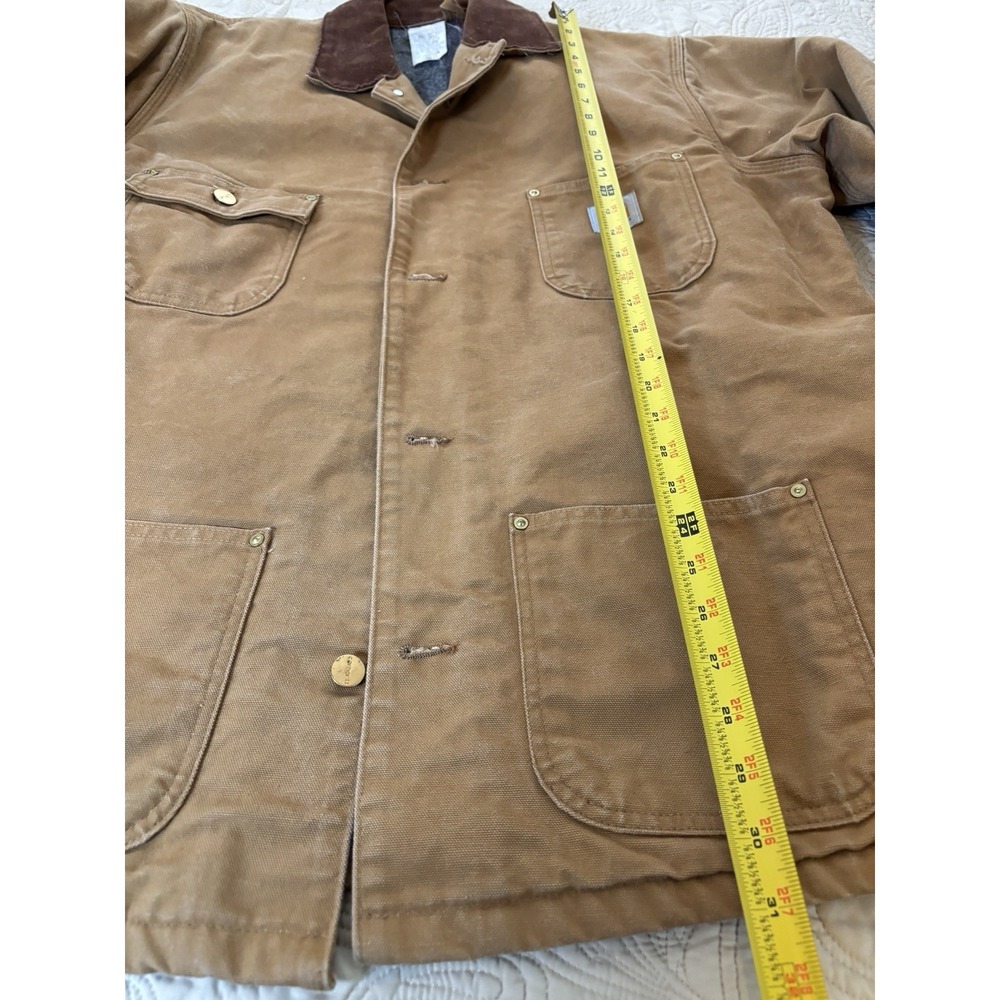 VTG Carhartt Chore Coat Blanket Lined Duck Canvas Jacket Brown 44 Gorpcore 6BLCT - Picture 7 of 8